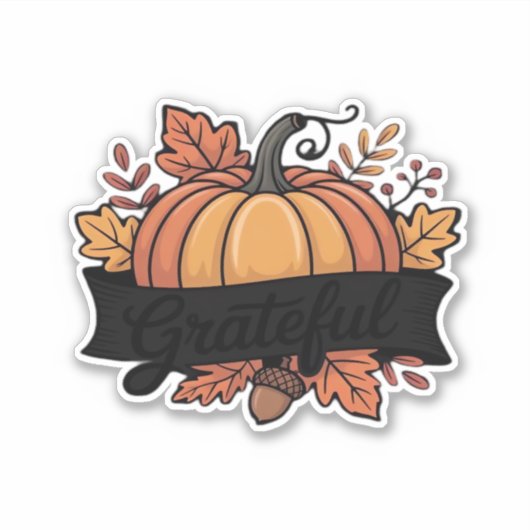 Dankbare Pumpkin Autumn lässt Design Classic T-SH Aufkleber (Vorderseite)
