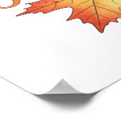 Dankbare Pumpkin & Autumn Leaves Poster (Ecke)