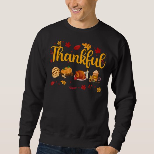 Dankbare Pumpkin Gewürz Türkei Fall Coffe Herbst T Sweatshirt (Vorderseite)