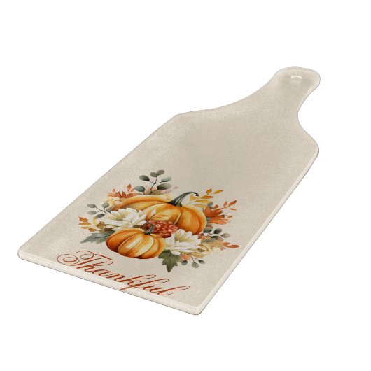 Dankbare Pumpkins und Blume fallen Schneidebrett (Ecke)