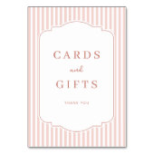 Dankbare rosa Vintage-Karten und Geschenke-Schilde Tischnummer (Rückseite)