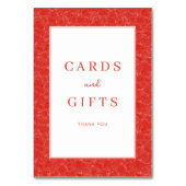 Dankbare rote Serifen-Dankeskarte Tischnummer (Rückseite)