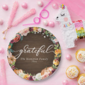 Dankbare rustikale Blume Herbst Erntedank Abendess Pappteller (Party)