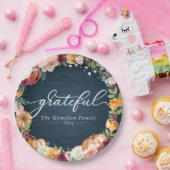 Dankbare rustikale Blume Herbst Erntedank Abendess Pappteller (Party)