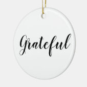 Dankbare Schwarz-weiße benutzerdefinierte Schrift Keramik Ornament (Links)