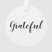 Dankbare Schwarz-weiße benutzerdefinierte Schrift  Ornament (Vorderseite)