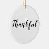 Dankbare Schwarz-weiße, maßgeschneiderte Schrift n Keramik Ornament (Rechts)