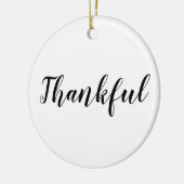 Dankbare Schwarz-weiße, maßgeschneiderte Schrift n Keramik Ornament (Links)