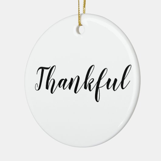 Dankbare Schwarz-weiße, maßgeschneiderte Schrift n Keramik Ornament (Links)