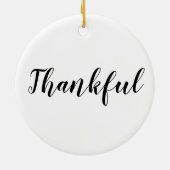 Dankbare Schwarz-weiße, maßgeschneiderte Schrift n Keramik Ornament (Hinten)