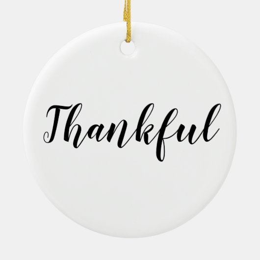 Dankbare Schwarz-weiße, maßgeschneiderte Schrift n Keramik Ornament (Hinten)