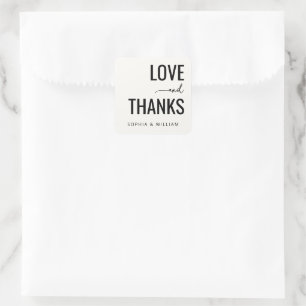 Dankbare schwarze Typografie Quadratischer Aufkleber