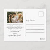 Dankbare Script Foto Collage Wedding Vielen Dank Postkarte (Rückseite)