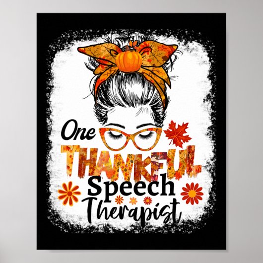 Dankbare Sprechtherapeut Fall Erntedank chaotisch Poster (Vorne)