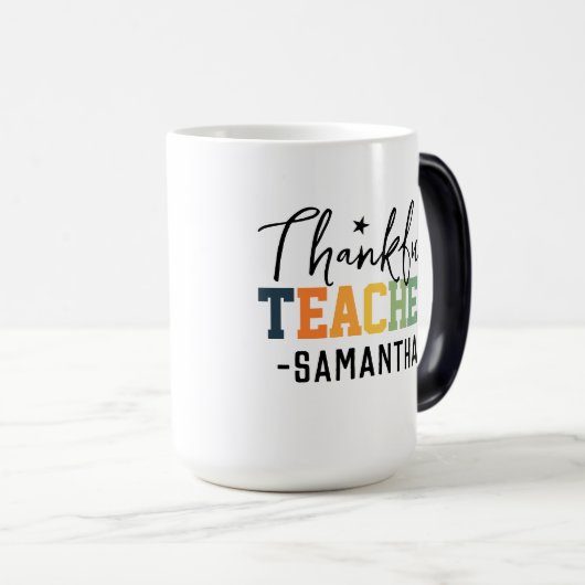 Dankbare Tasse für Lehrer, maßgeschneidertes Gesch (VorderseiteRechts)