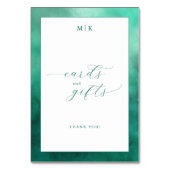 Dankbare Teal-Minimalist-Karten-und-Geschenke-Tafe Tischnummer (Rückseite)