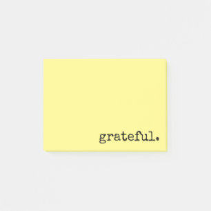 dankbare Typografie gelb Post-it Klebezettel