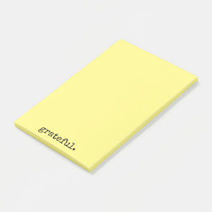 dankbare Typografie gelb Post-it Klebezettel
