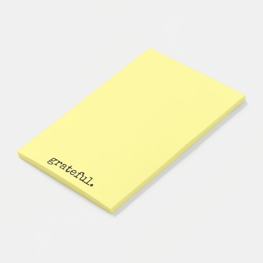 dankbare Typografie gelb Post-it Klebezettel (angewinkelt)