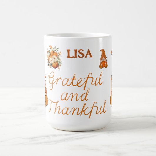 Dankbare und dankbare Bezeichnung Monogram | Kaffeetasse (Mittel)