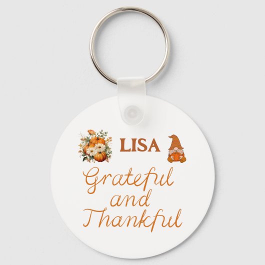 Dankbare und dankbare Bezeichnung Monogram | Schlüsselanhänger (Rückseite)