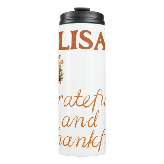 Dankbare und dankbare Bezeichnung Monogram | Thermosbecher (Vorderseite)