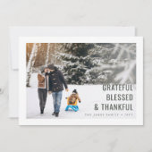 Dankbare und dankbare Familie Foto Weihnachtskarte Feiertagskarte (Vorderseite)