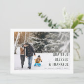 Dankbare und dankbare Familie Foto Weihnachtskarte Feiertagskarte (Stehend Vorderseite)