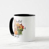 Dankbare und dankbare Kaffee-Tasse Tasse (Vorderseite Links)