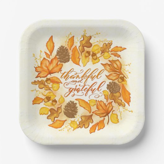 Dankbare und dankbare Party Teller (Vorderseite)