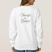 Dankbare und dankbare White Pumpkin Brown Blätter Sweatshirt (Rückseite)