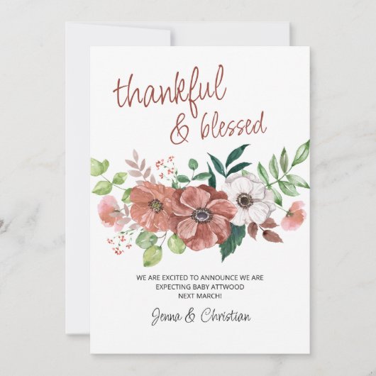 Dankbare und gesegnete Blume im Herbst Ankündigung (Vorderseite)