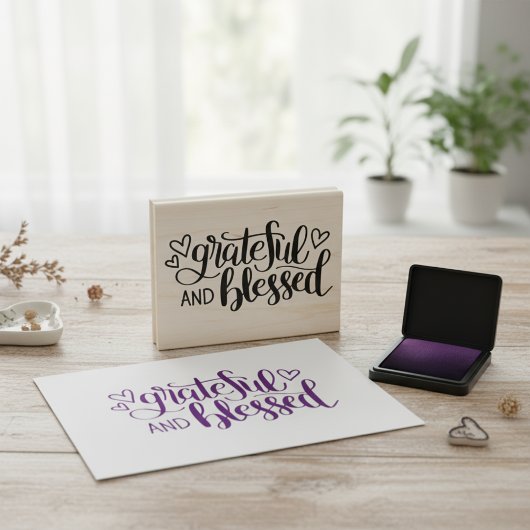 Dankbare und gesegnete Briefmarke aus Kautschuk Gummistempel