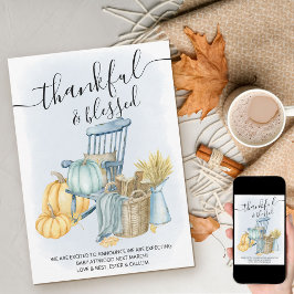 Dankbare und gesegnete Country Pumpkin Boy Pregnan Ankündigung