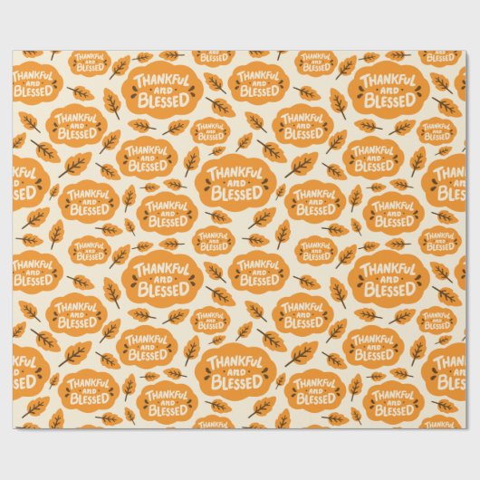 Dankbare und gesegnete feierliche Orange Blätter N Geschenkpapier (Flach)