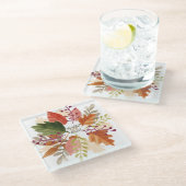 Dankbare und gesegnete Herbst-Untersetzer Glasuntersetzer (Schrägansicht)