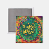 Dankbare und gesegnete Inspirivity Floral Hübsch Magnet (Vorderseite/Rückseite)