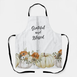 Dankbare und gesegnete Pumpkin Blume Erntedank Schürze