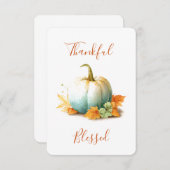 Dankbare und gesegnete Pumpkin-Erntedank-Karte Dankeskarte (Vorne/Hinten)