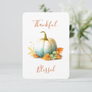 Dankbare und gesegnete Pumpkin-Erntedank-Karte Dankeskarte
