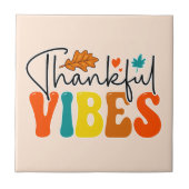 Dankbare Vibes Herbst Herbst Erntedank Fliese (Vorderseite)