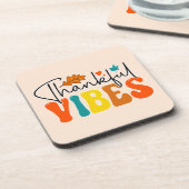 Dankbare Vibes Herbst Herbst Erntedank Getränkeuntersetzer (Linke Seite)