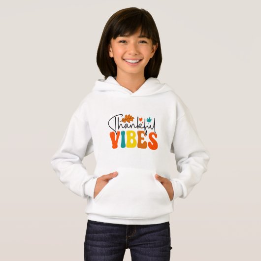 Dankbare Vibes Herbst Herbst Erntedank Hoodie (Vorne ganz)
