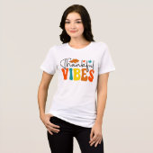 Dankbare Vibes Herbst Herbst Erntedank Tri-Blend Shirt (Vorderseite voll)