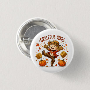 Dankbare Vibes Vogelscheuche Herbst Button