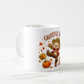 Dankbare Vibes Vogelscheuche Herbst Kaffeetasse (Vorderseite Links)