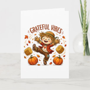 Dankbare Vibes Vogelscheuche Herbst Karte
