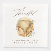 Dankbare Wasserfarbe Türkei Serviette (Vorderseite)