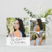 Dankbare weiße Multi-Foto-Abschlussfeier Ankündigung (Stehend Vorderseite)