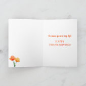 Dankbare Wildblumen Erntedank Orange Feiertagskarte (Innenseite)